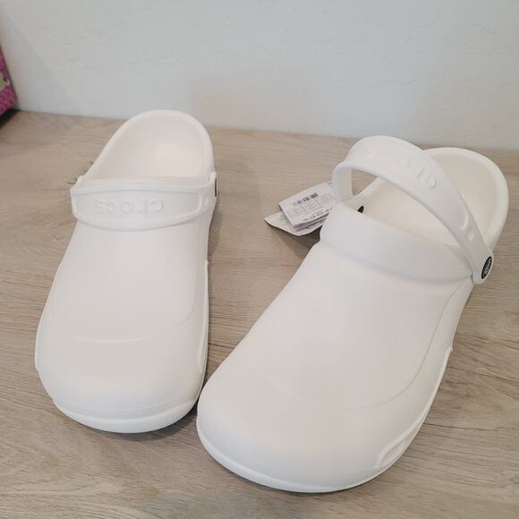 NWT Crocs White Unisex-Adult Bistro Clogs, Slip Resistant Work Shoes Sze M10/W12 - Picture 10 of 10